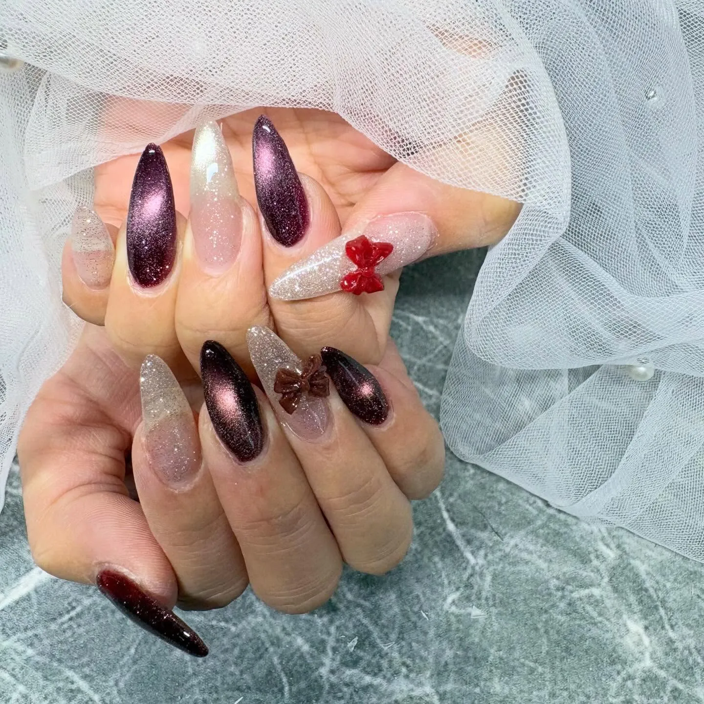 マグネットネイル✖️フラッシュネイル